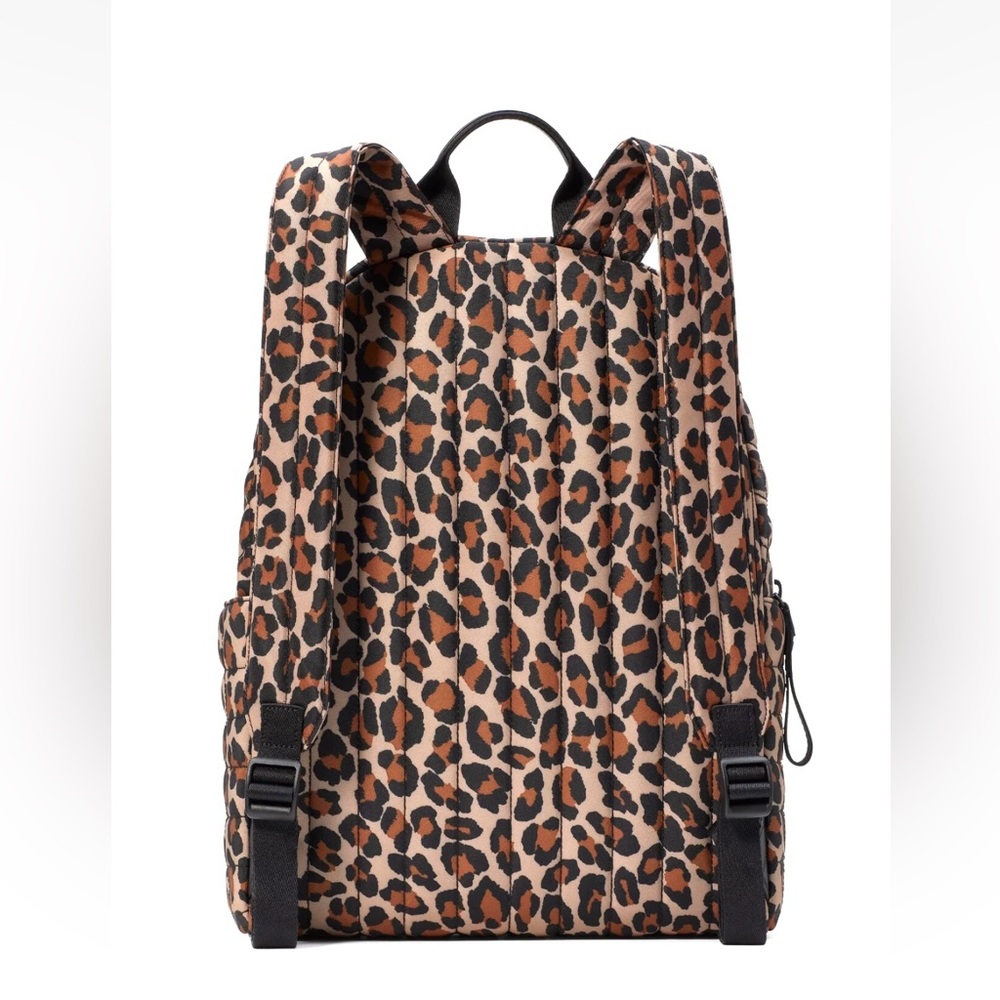 New Kate Spade Camden Quilted Large Leopard Backpack Brown Multi - Picture 5 of 5